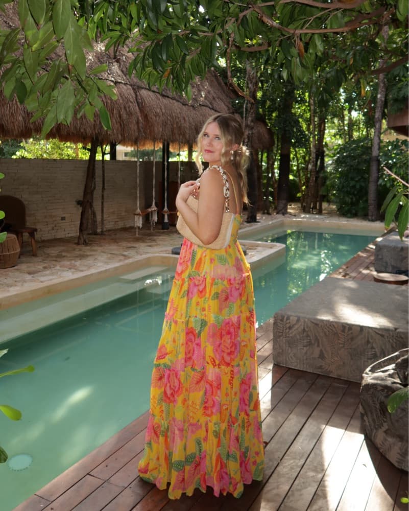 Yellow Macaw Bloom Maxi Dress - Image 3