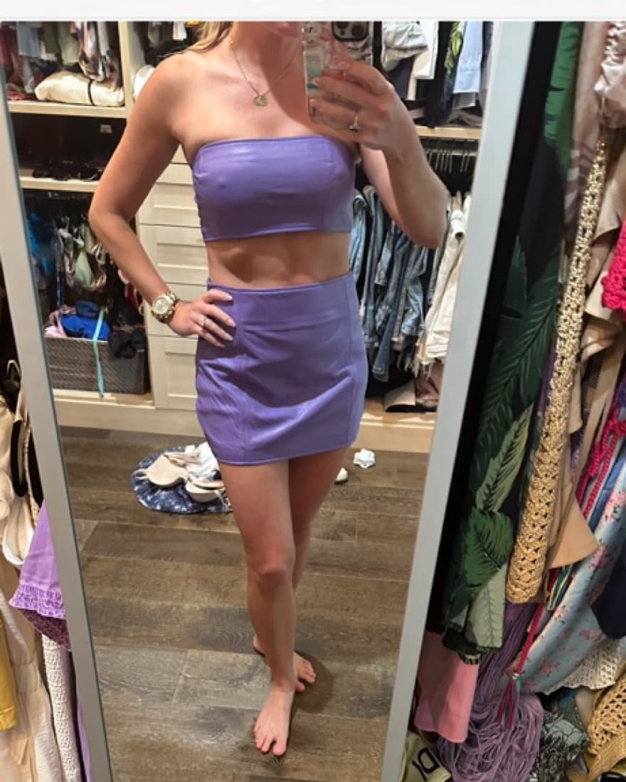 Camila Coehlo Purple Skirt Set Small  - Image 4