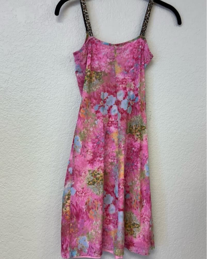 Y2K Pink Floral Lace Mini Dresss - Image 4