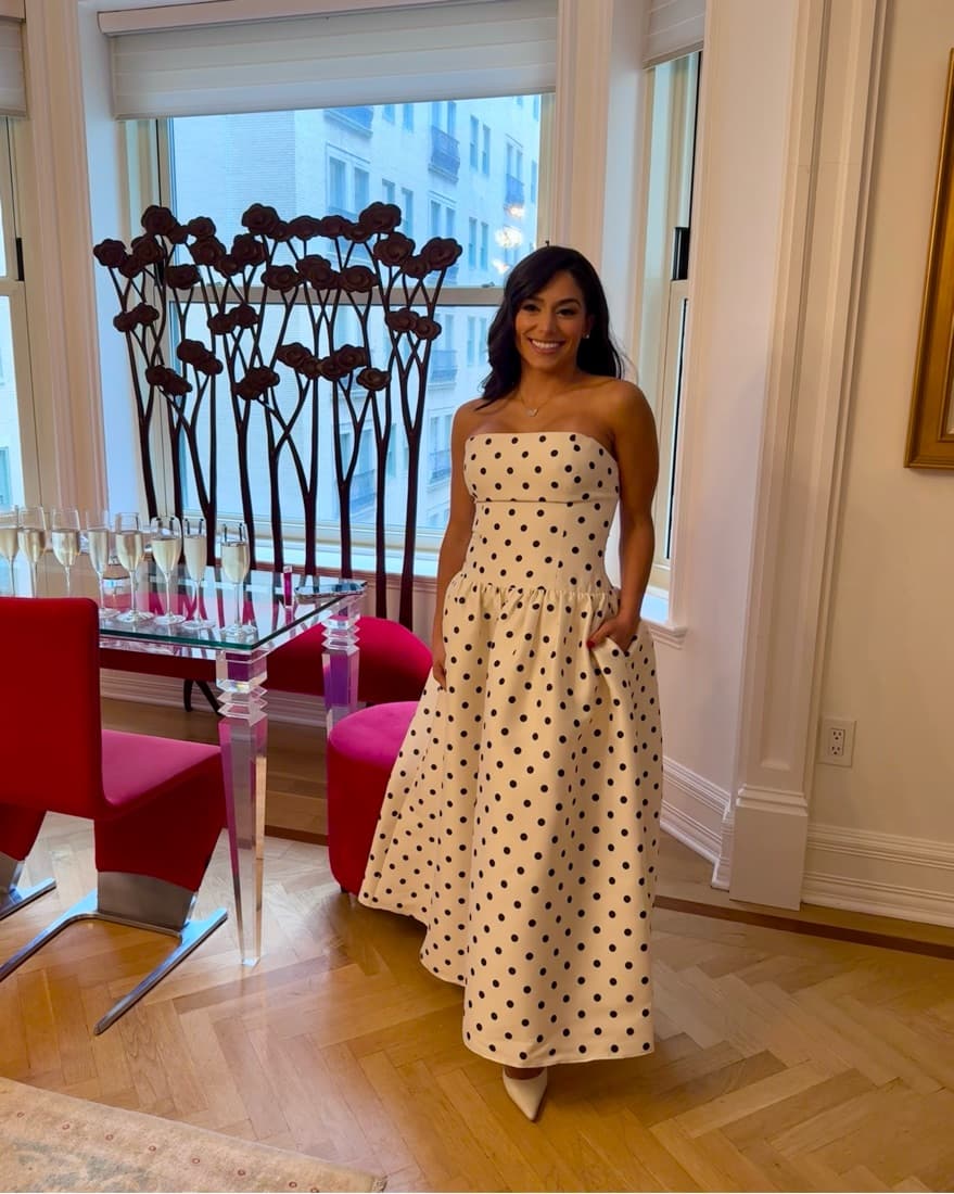 Self Portrait Cream Polka Dot Dress - Image 2