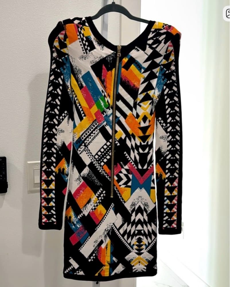 Vibrant Geometric Print Dress - Image 5