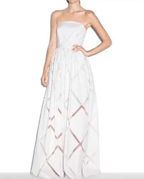 Milly White Criss Cross Lattice Dress - Image 1
