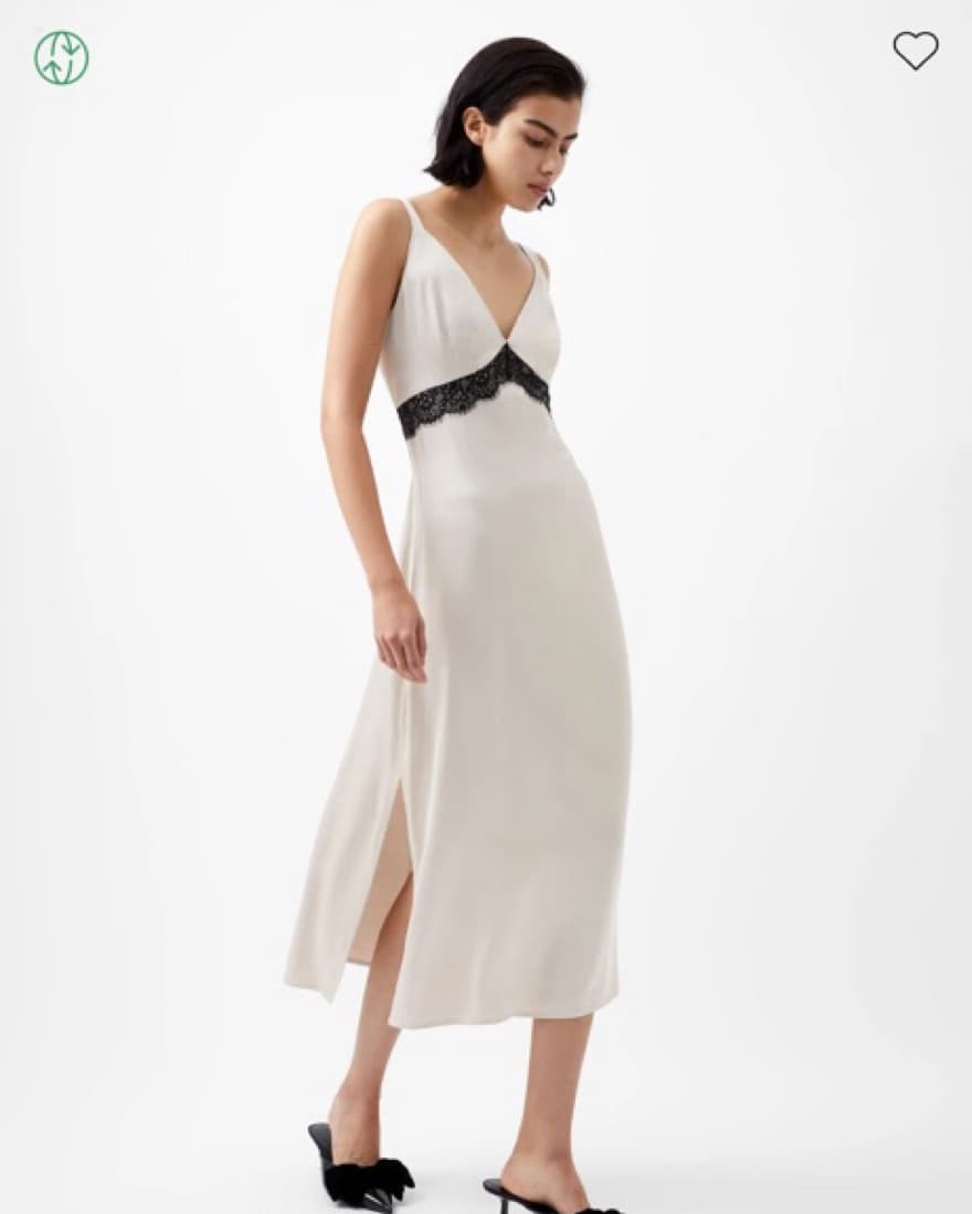 French Connection Satin Lace Dress - Image 2