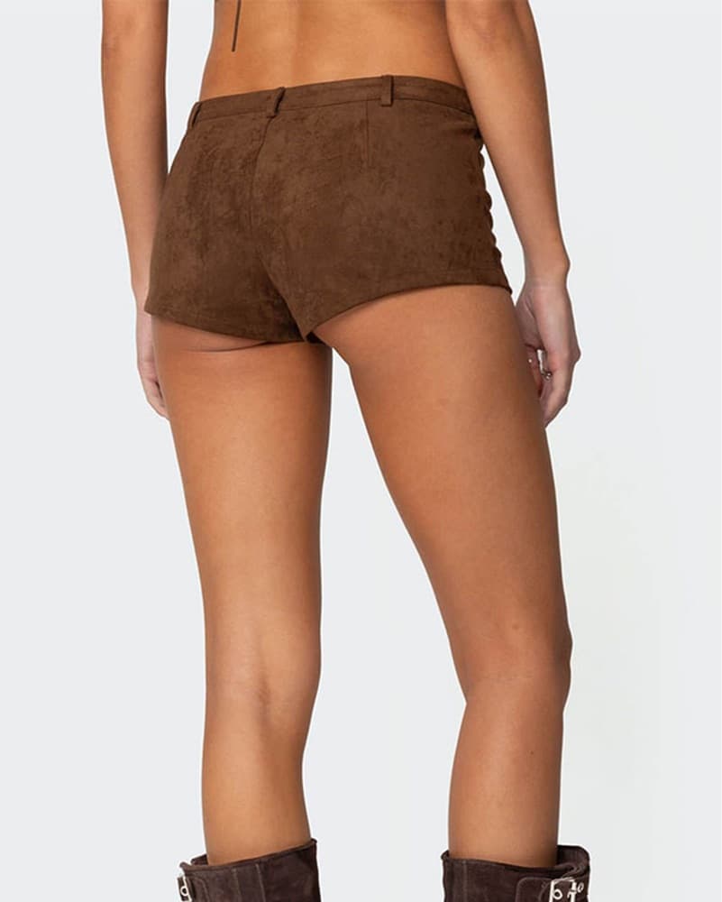 Brown Suede Shorts - Image 3