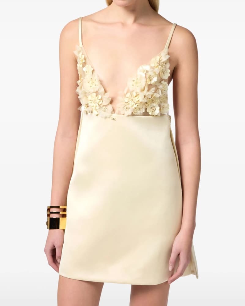 Elisabetta Franchi Floral Appliquè Dress - Image 4