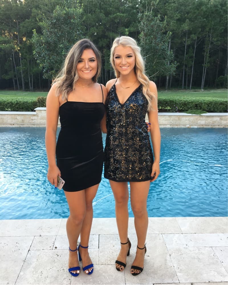 Revolve Sequin Black & Gold Mini Dress - Image 2