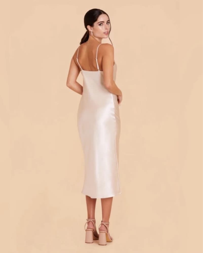 Birdie Grey Satin Midi Dress  - Image 2