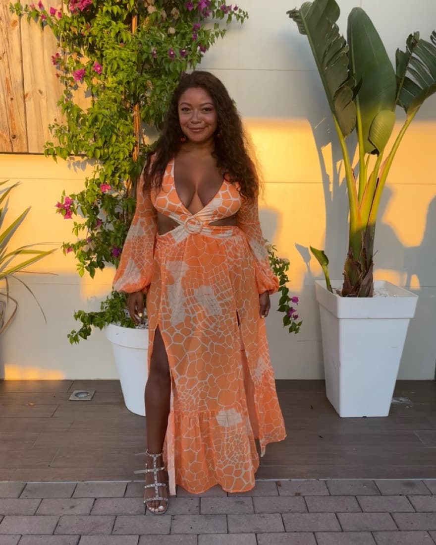 Daphne Orange Maxi Dress - Image 2
