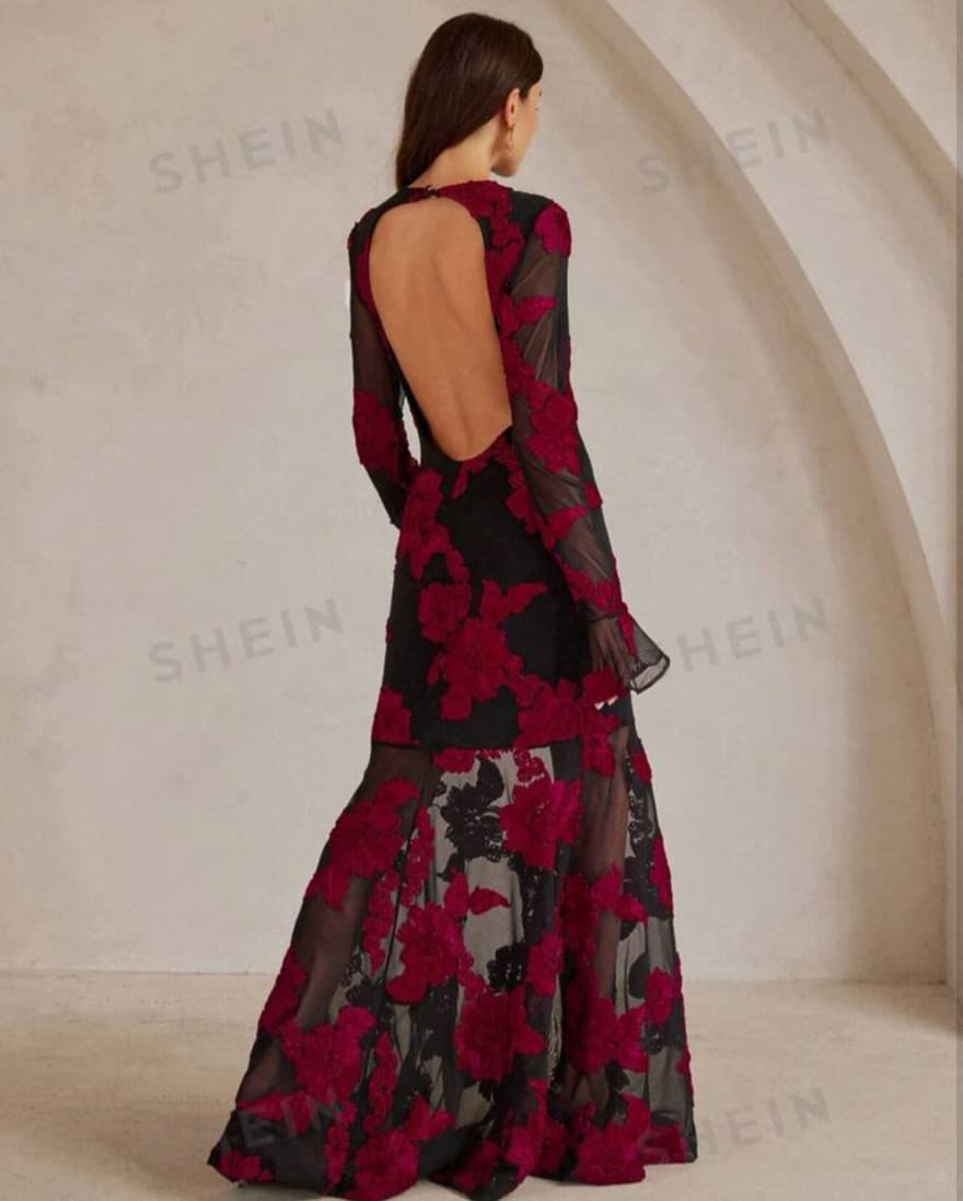 Floral Embroidered Dress Shein - Image 2