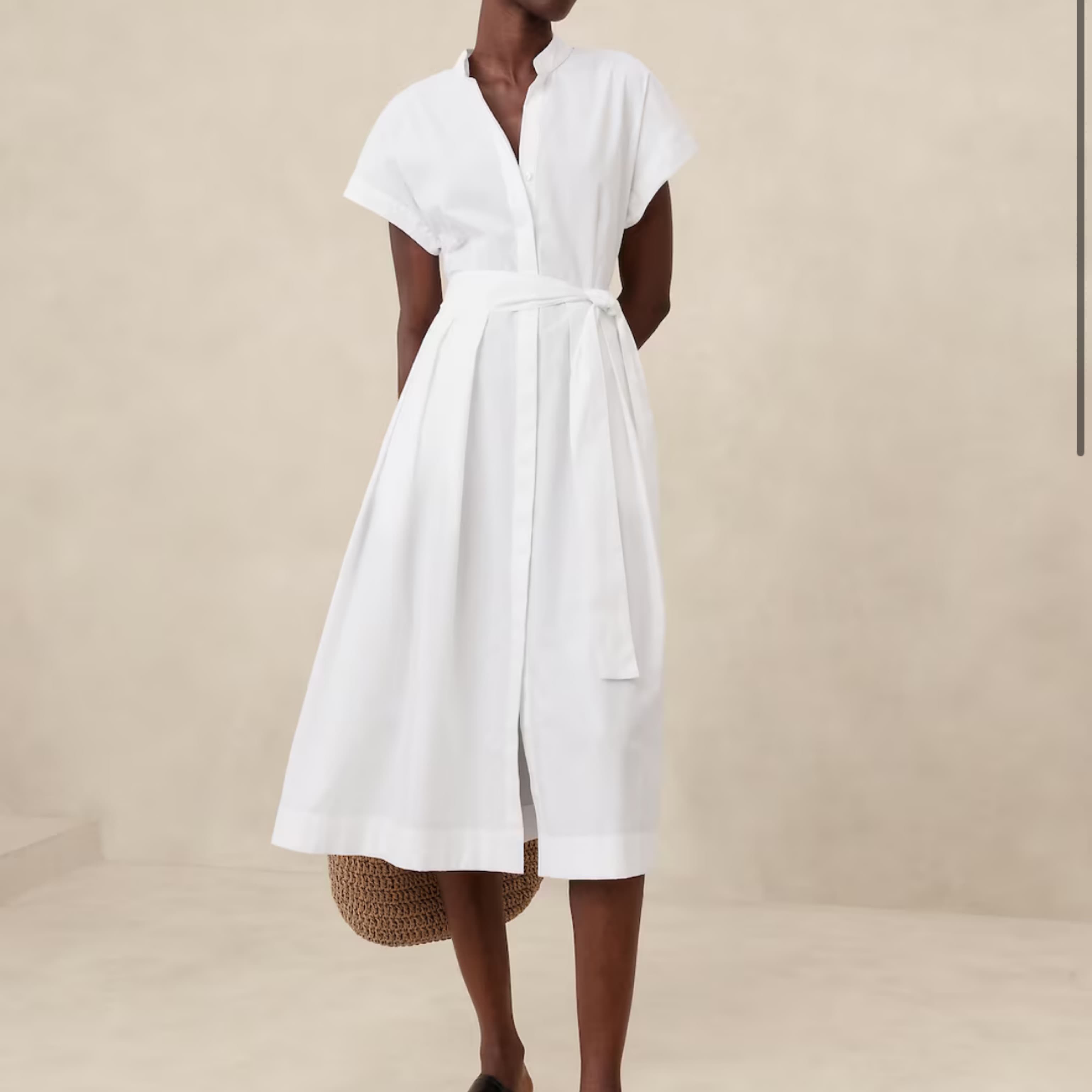 Banana Poplin Midi Dress - Image 1