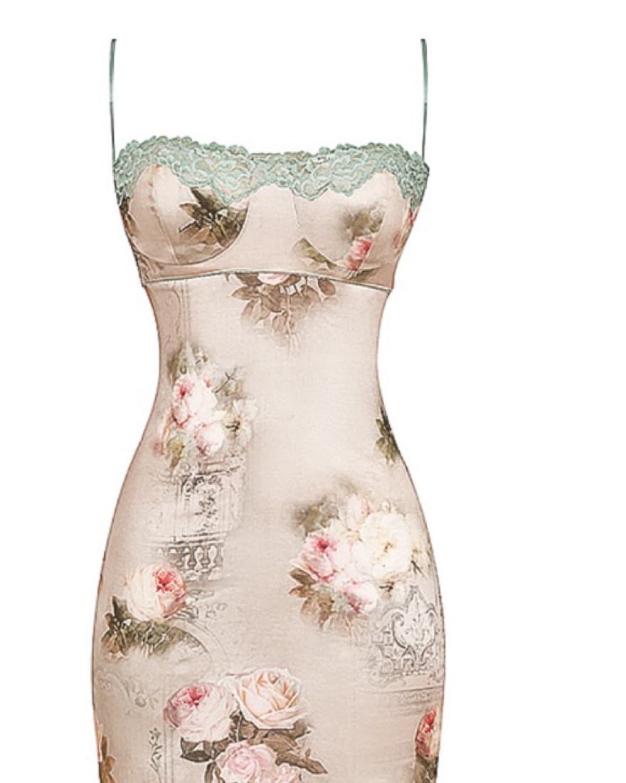 Venus Vintage Floral Midi Dress - Image 1