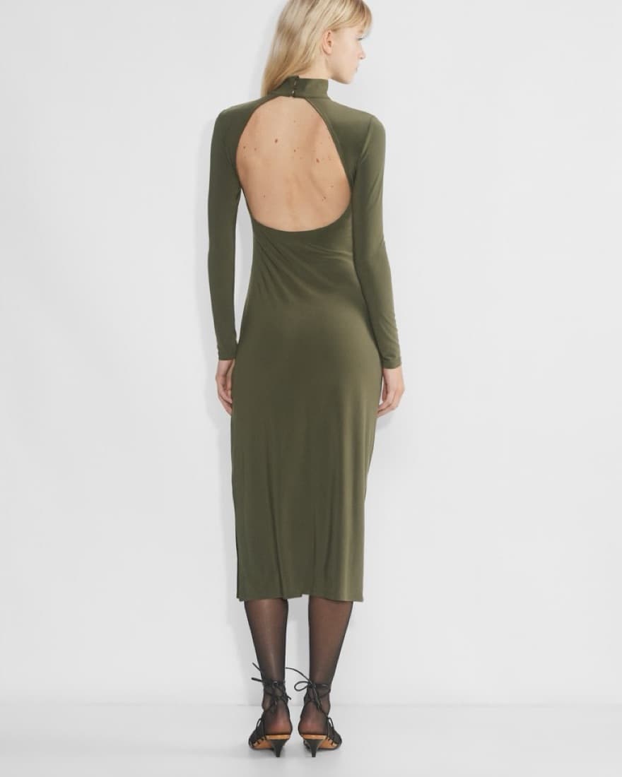 Dark Olive Long Sleeve Dresss - Image 6