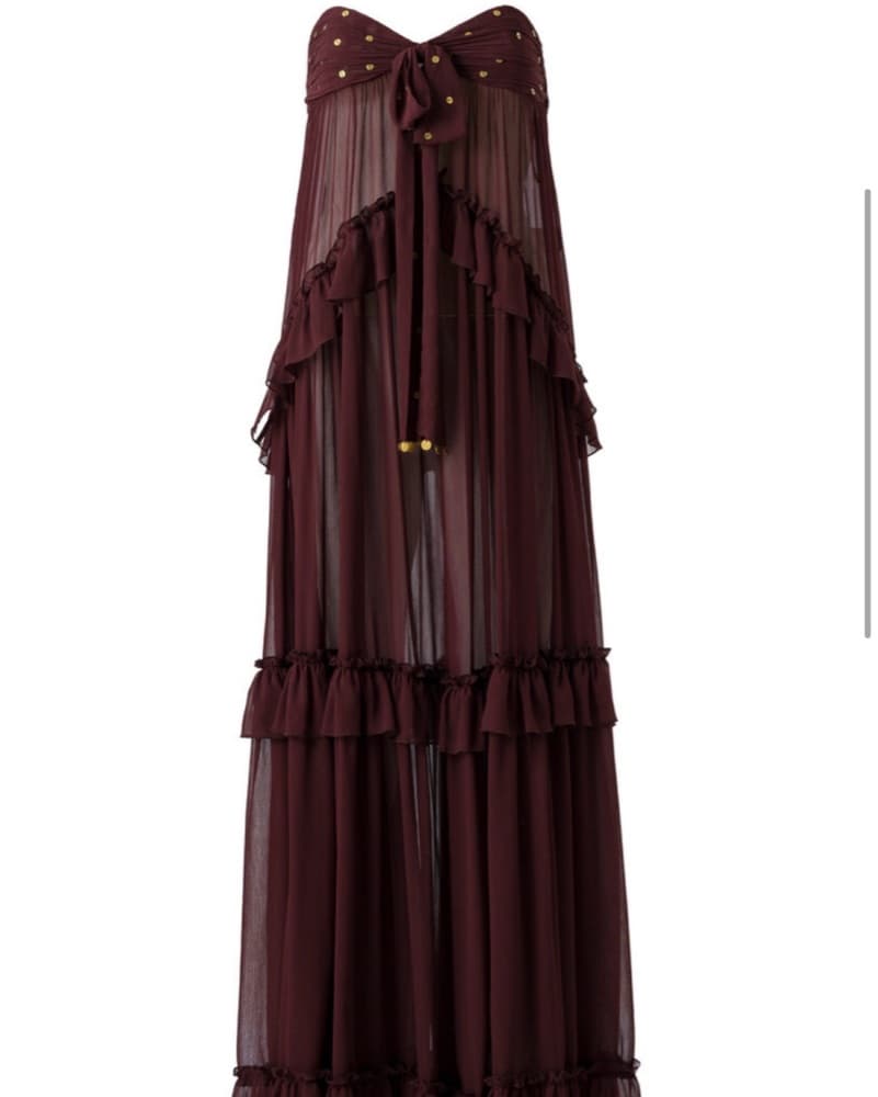 Josiane Embellished Chiffon Maxi Dress - Image 3