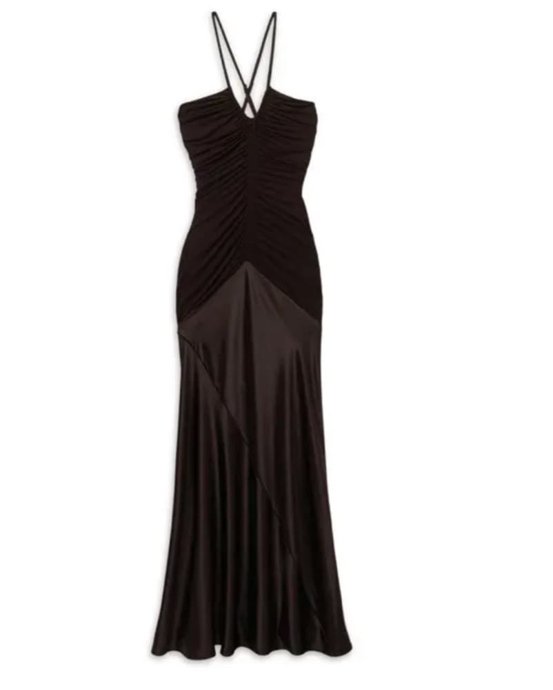 Reiss Paula Brown Plunging Maxi Dress - Image 3