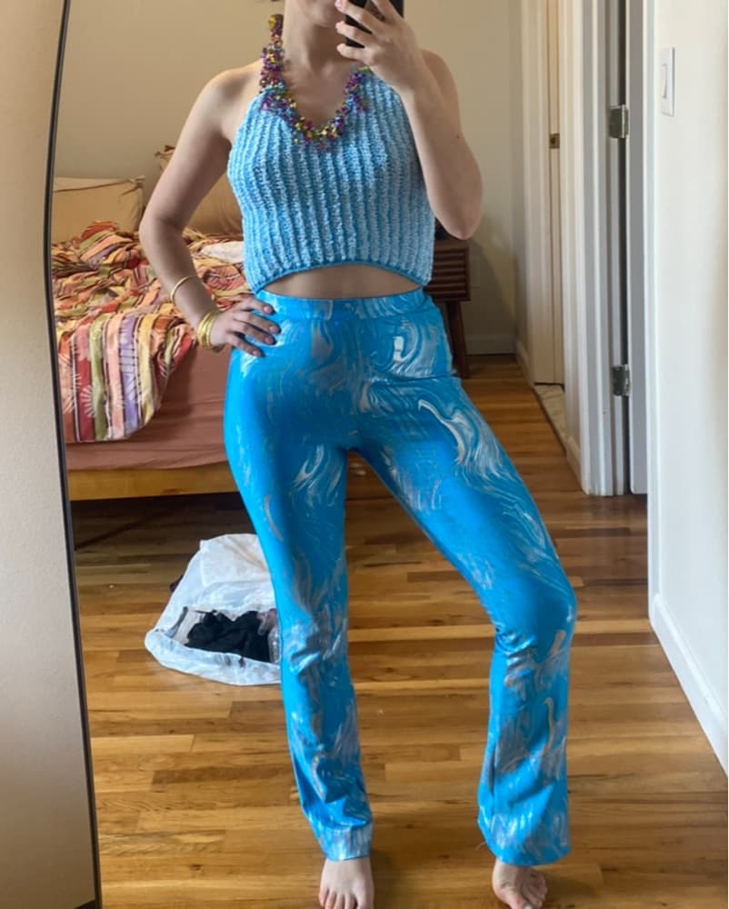 Vintage Blue Disco Outfit - Image 2