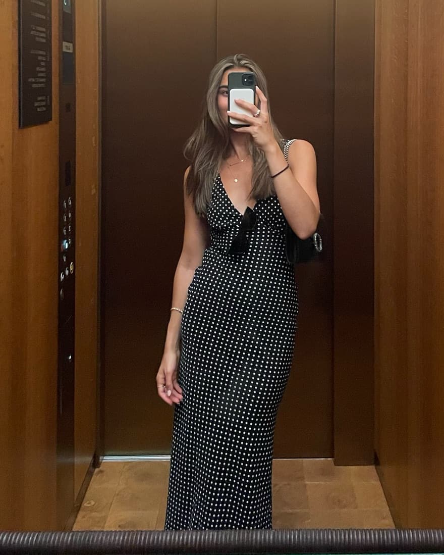 Black Polka Dot Dress - Image 2