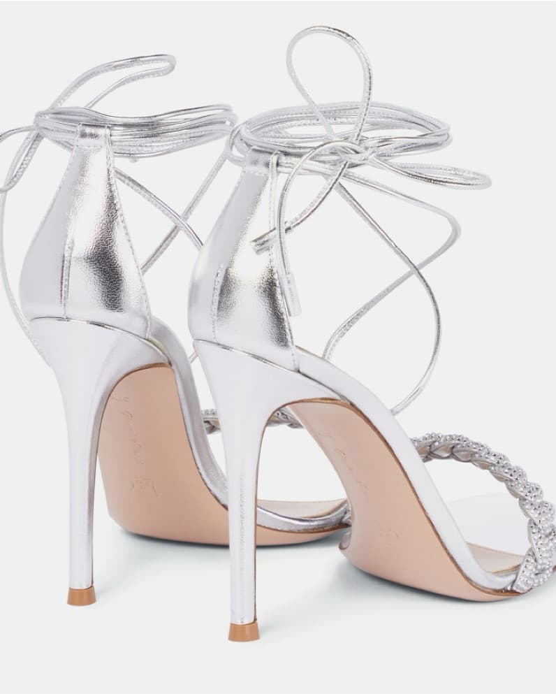 Gianvito Rossi Crystal Silver Leomi Heel - Image 2