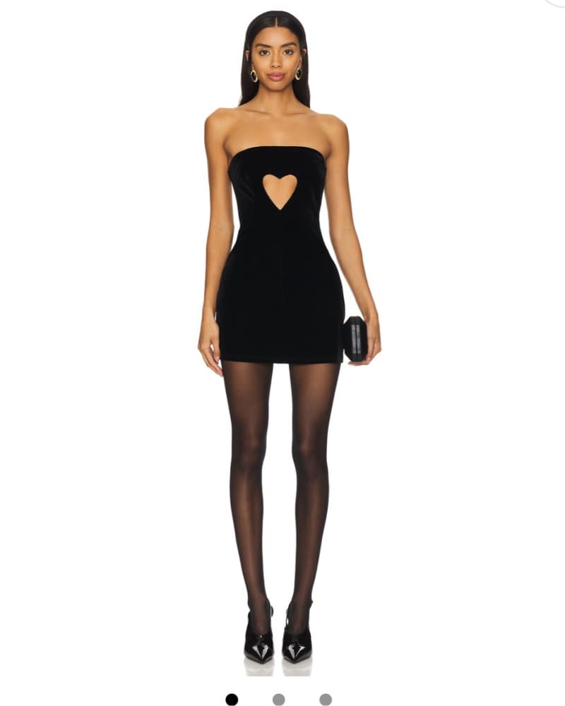 Velvert Mini Dress With Heart Cut Out - Image 1