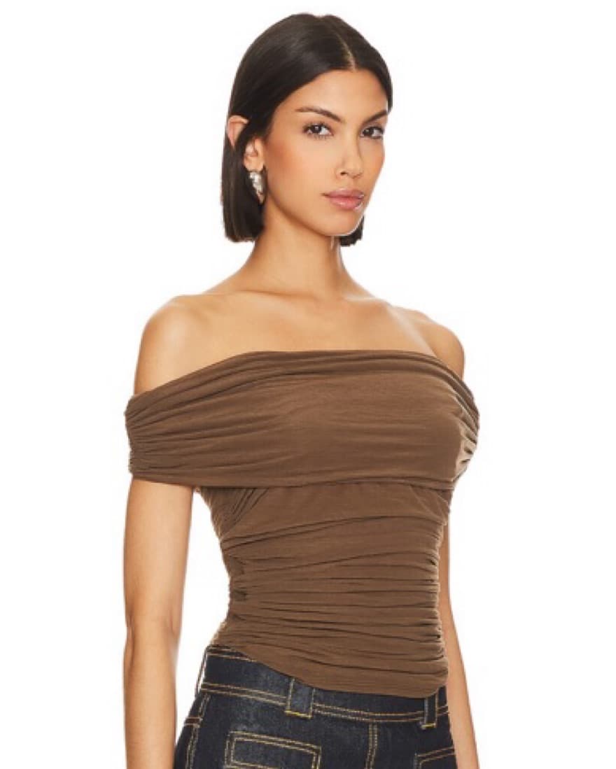Elena Tube Top in Dusty Olive - Image 2