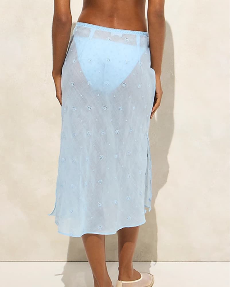 JCrew Eyelet slip sheer skirt in ramie - Image 2