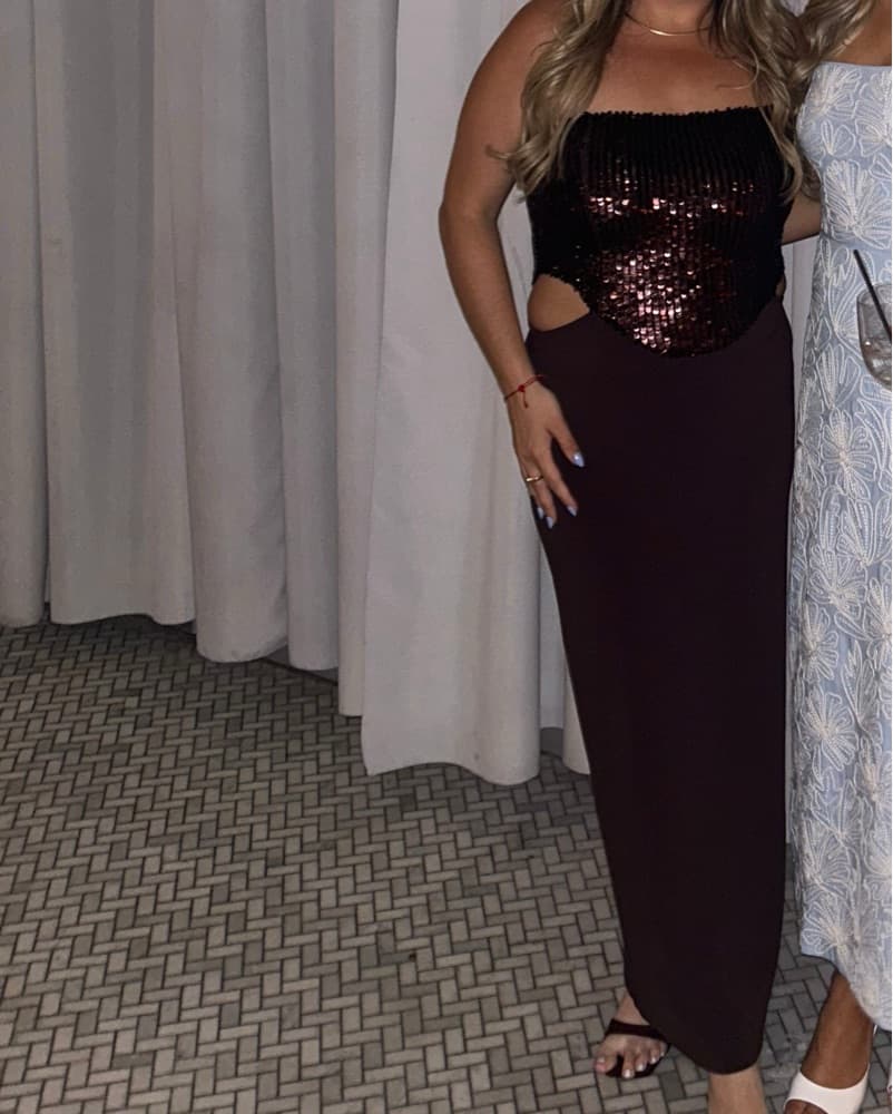 Zara Sequin Strapless Dress - Image 2