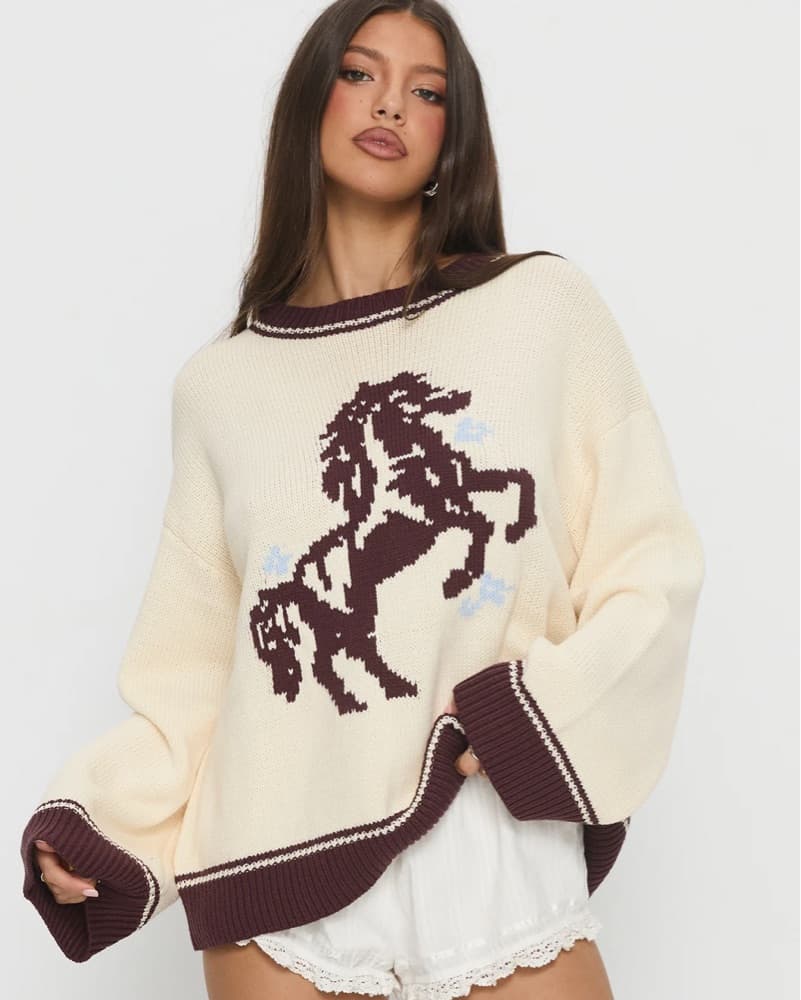 Cozy Equestrian-Inspired Sweater - Image 1