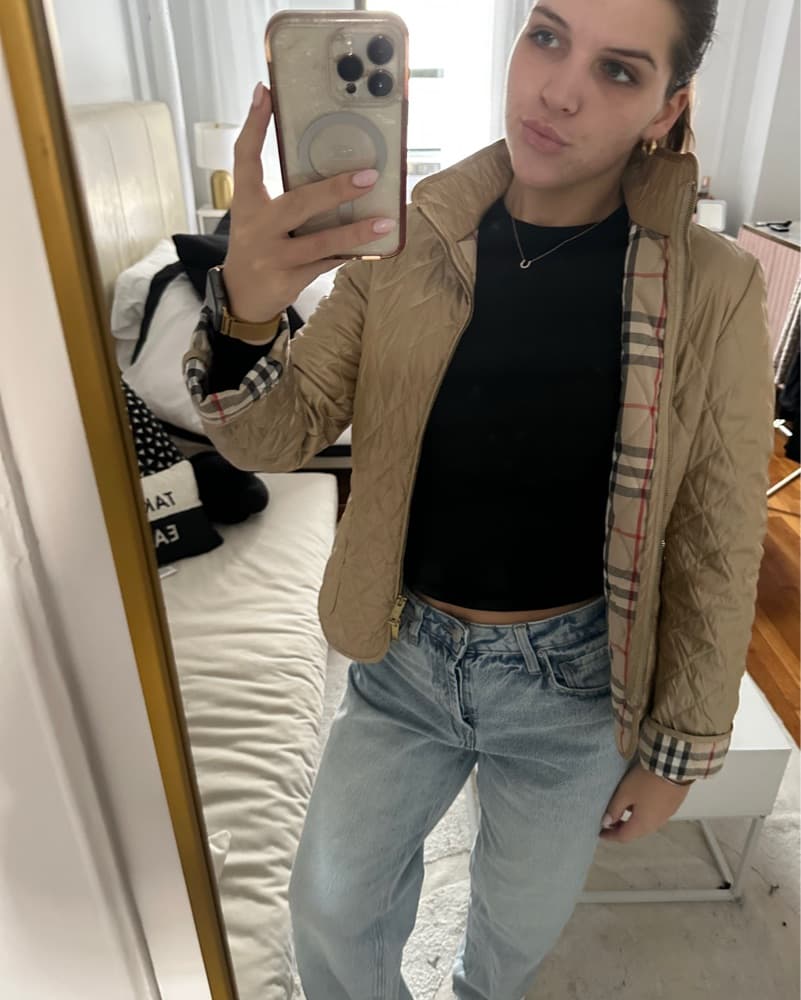 Gold Burberry Quilted Jacket - Image 2