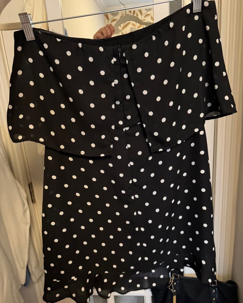 Polka Dot Strapless Layered Mini Dress - Image 3