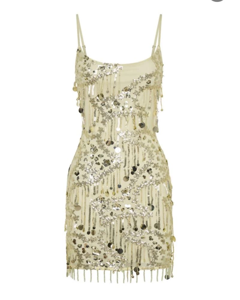 White Fox Decadent Dazed Beaded Dress - Image 3