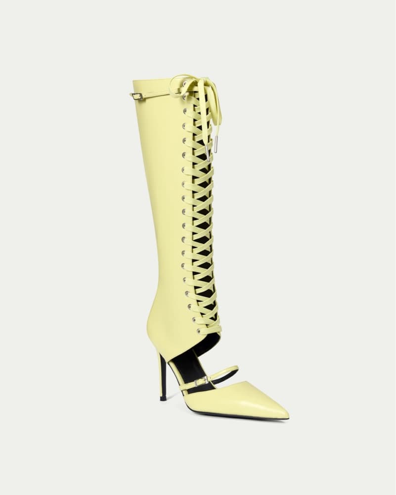 Fanci club OSTRICH LACE-UP BOOT HEELS - Image 5