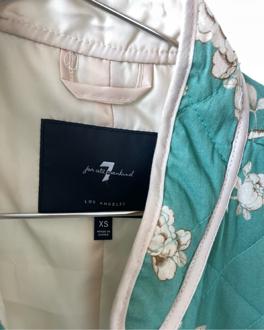 7 For All Mankind Floral Quilted Jacket - Image 4
