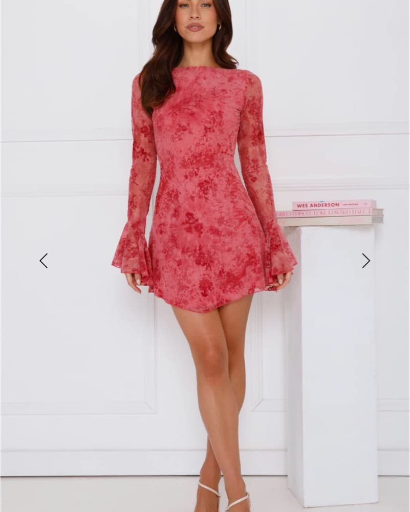 Pink Low Back Mini Dress - Image 2