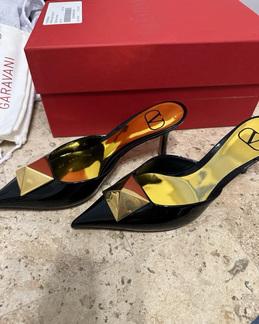 Valentino One stud Mules  - Image 4