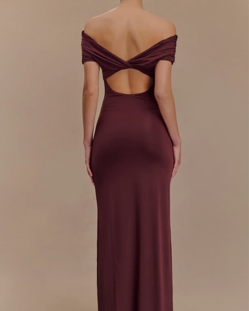 Meshki Off Shoulder Slinky Maxi Dress  - Image 2