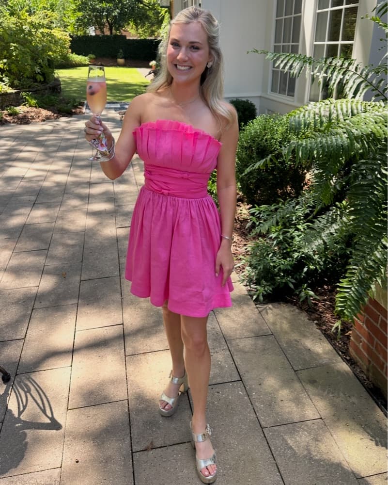 AJE Strapless Pink Dress - Image 1