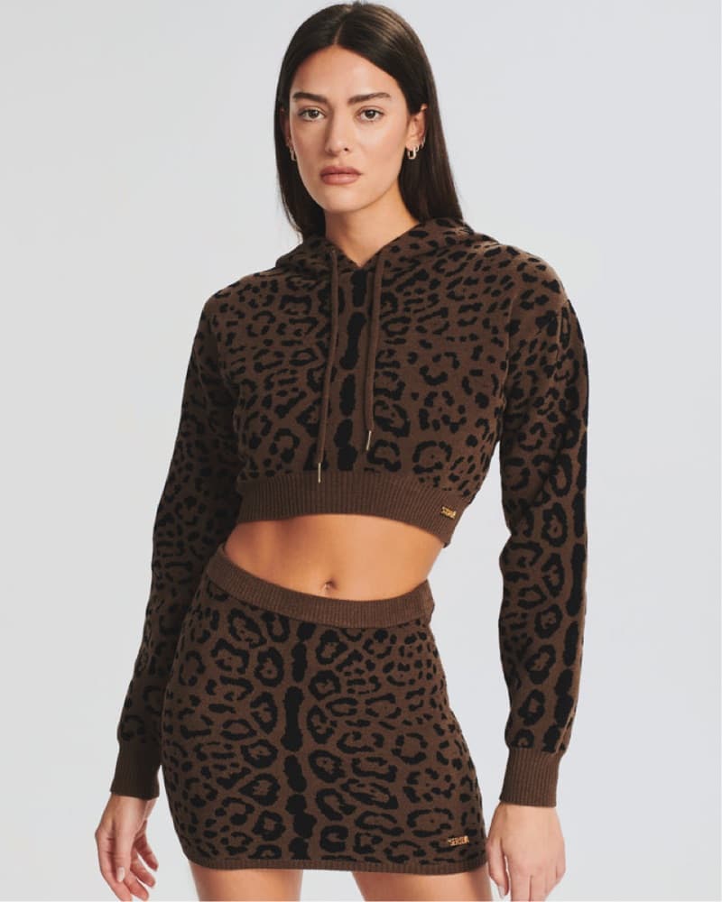 Leopard Print Crop Hoodie - Image 2