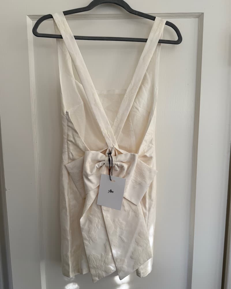Yellow The Label Cream Bow Dress - Image 3