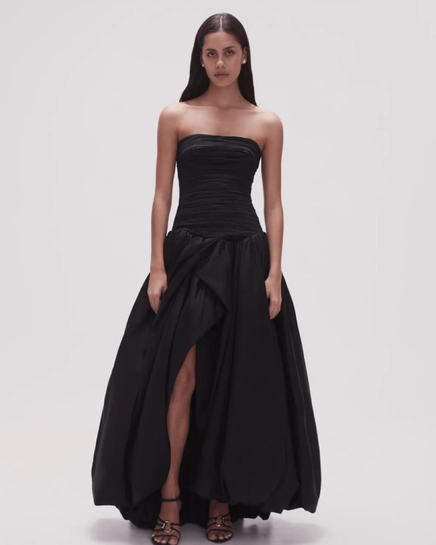 Aje Violette Bubble Hem Maxi Dress-Black - Image 1