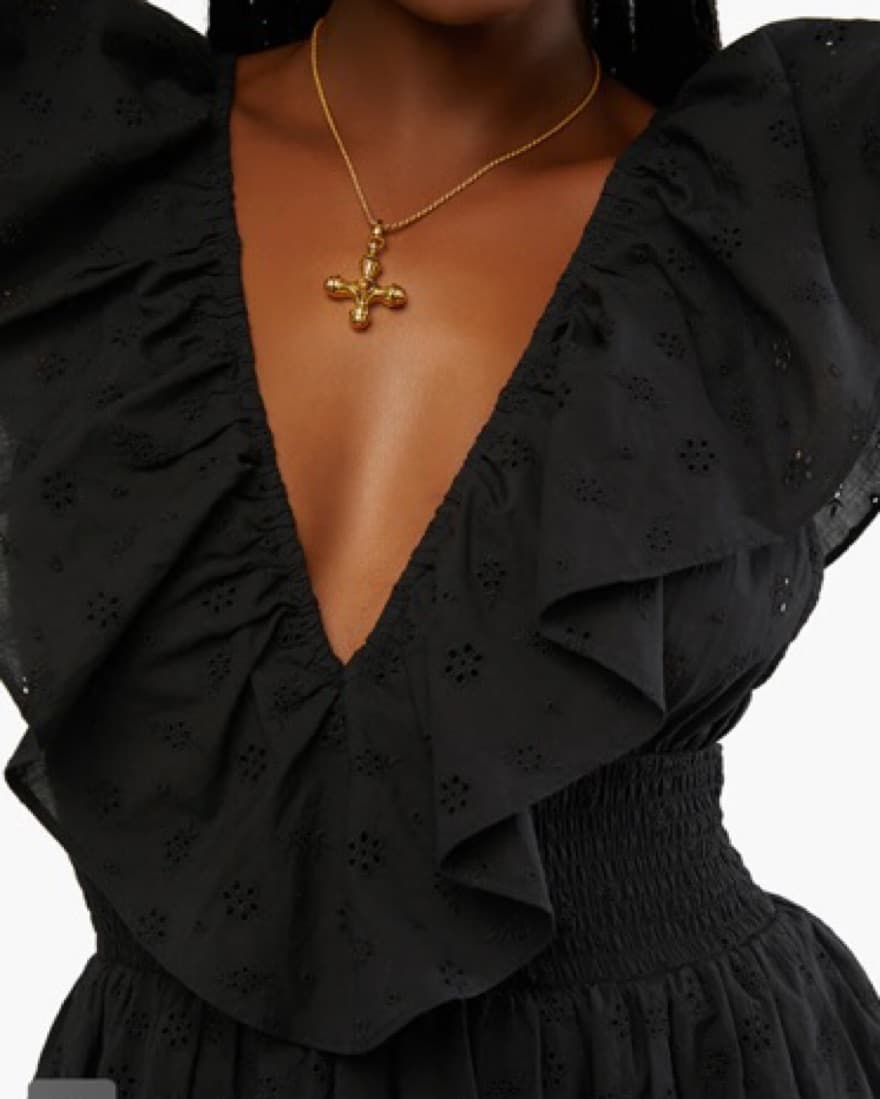 WeWoreWhat Slit Front Eyelet Ruffle Midi - Image 2