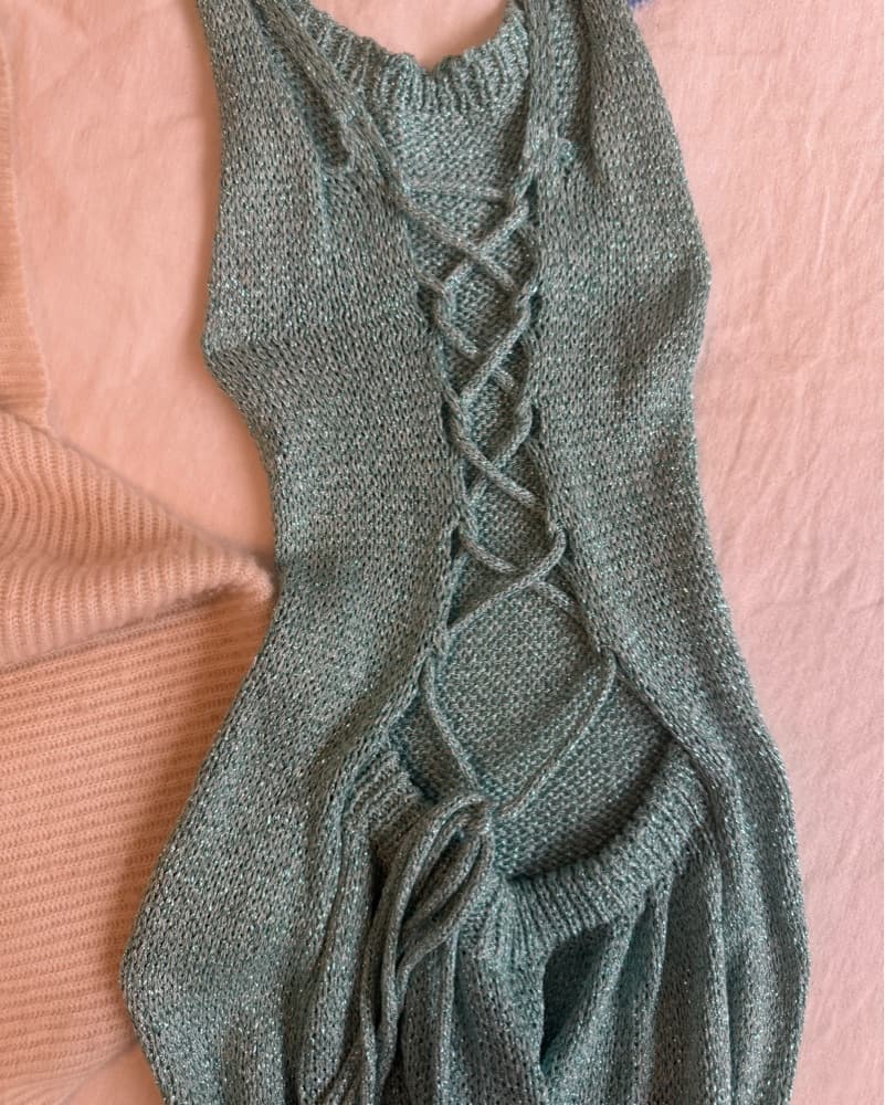 Blue Sparkle Midi Dress - Image 2