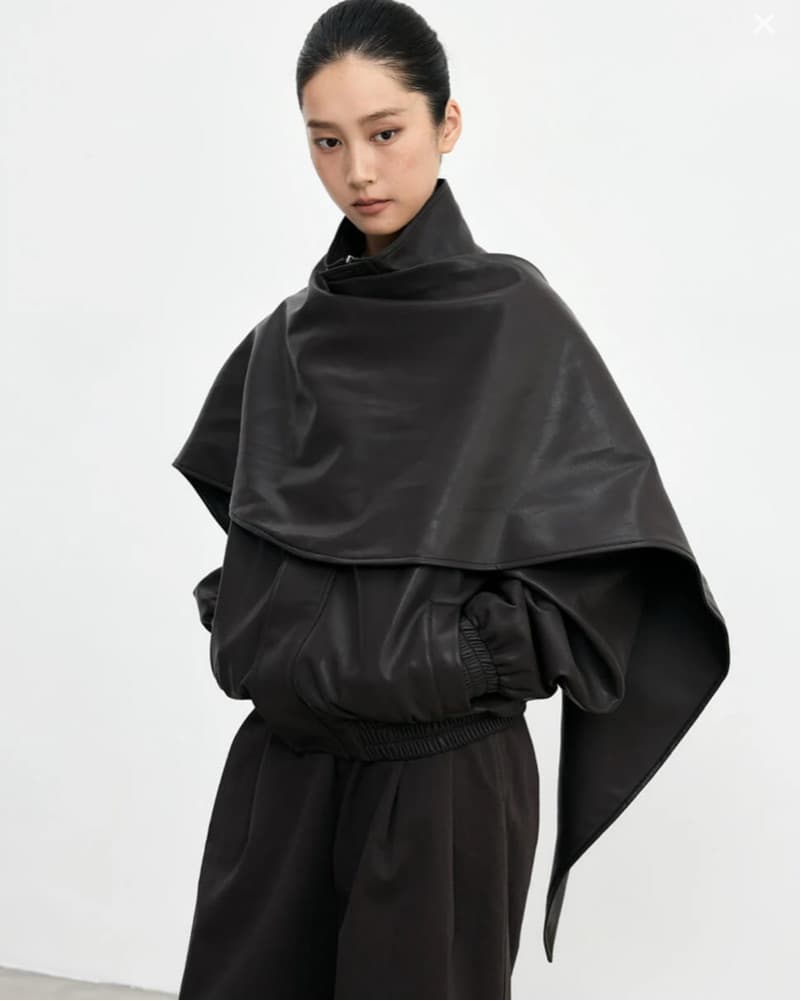 Pixie Market Leather Bomber Jacket Scarf - Image 2