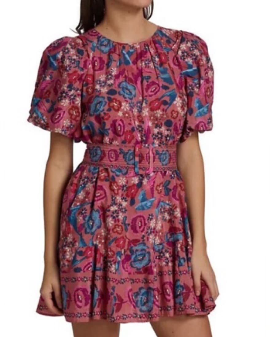 Farm Rio Puff Sleeve Belted Dress - Image 3