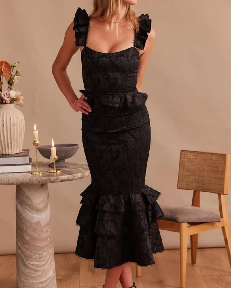 Black Formal Holiday Wedding Guest Dress - Image 5