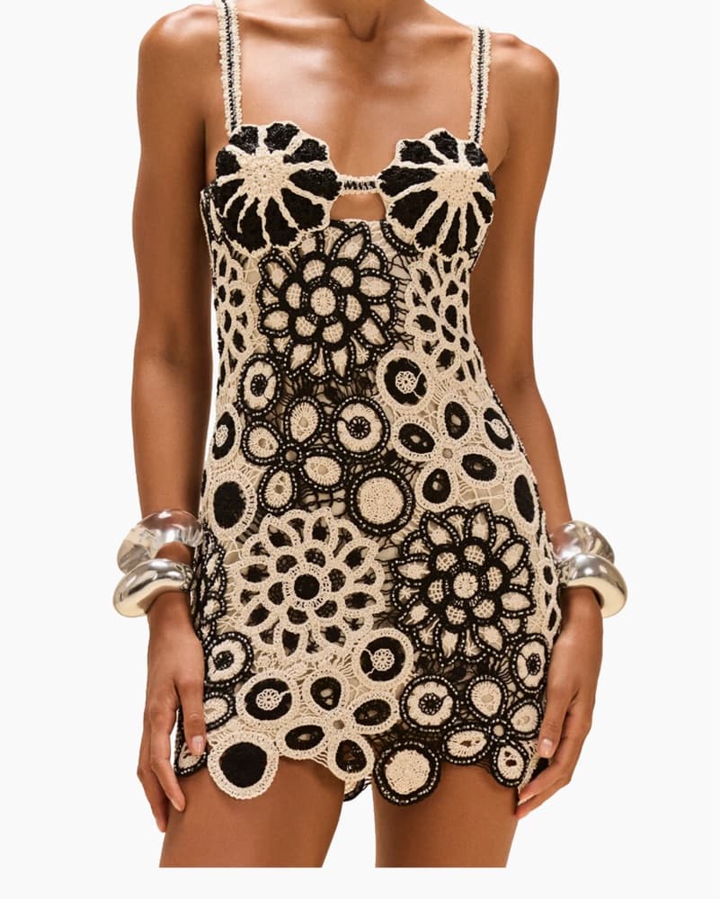 Patbo Coral Floral Lace Mini Dress - Image 1