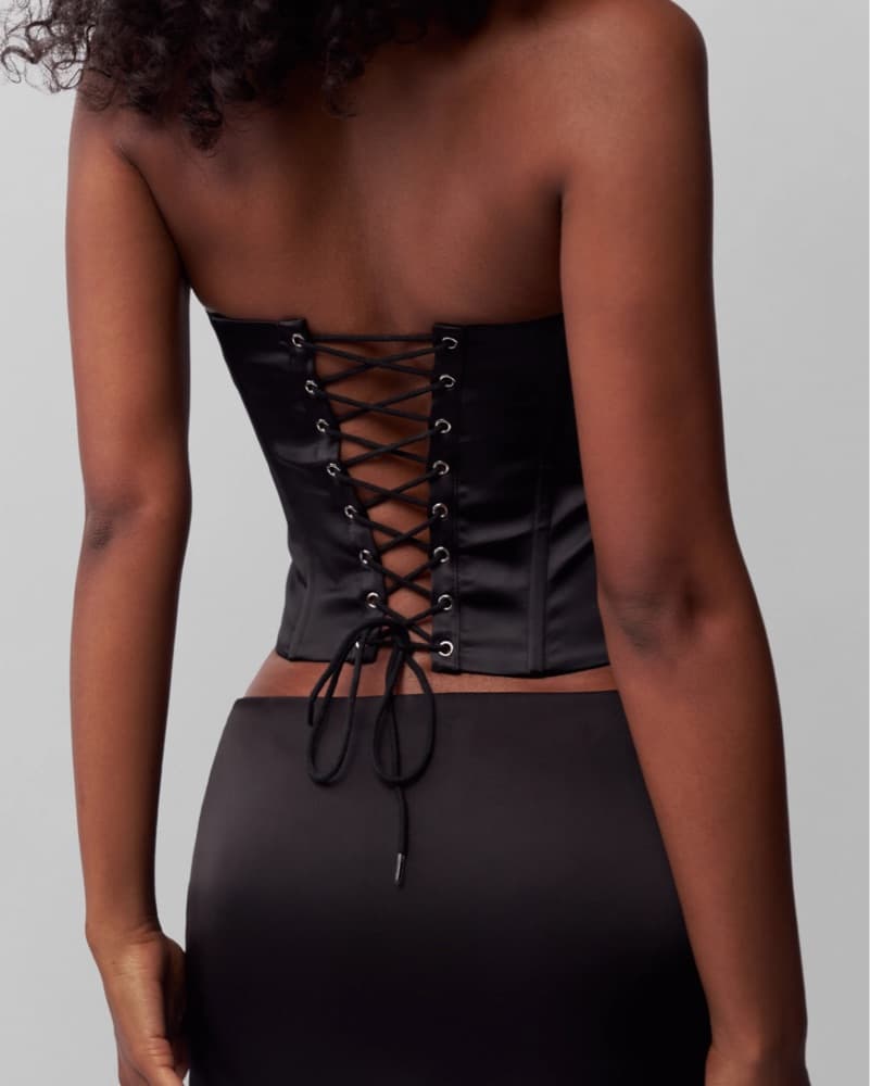 Guizio Satin Corset Black - Image 2
