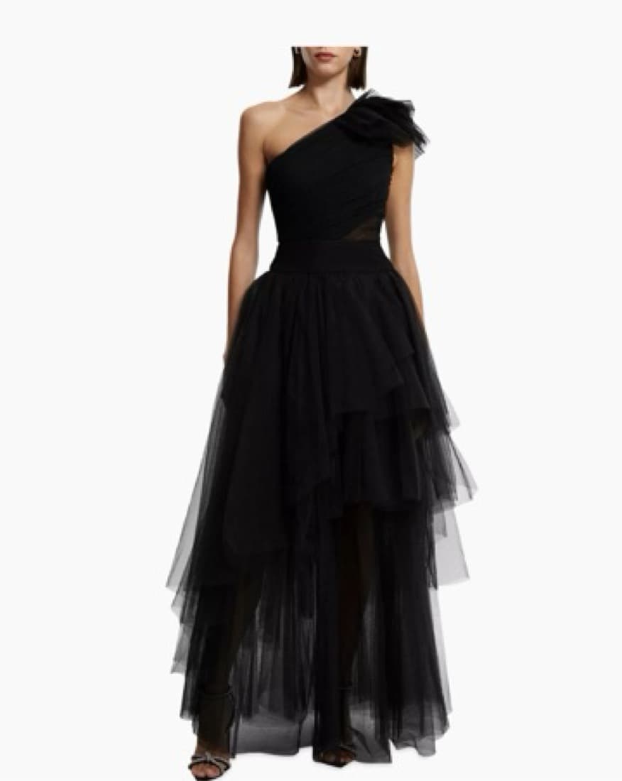 BCBG One shoulder Tulle gown - Image 3