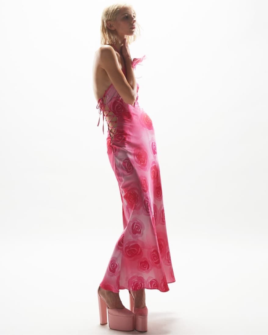 Mirae Rebecca Pink Rose Dress - Image 2