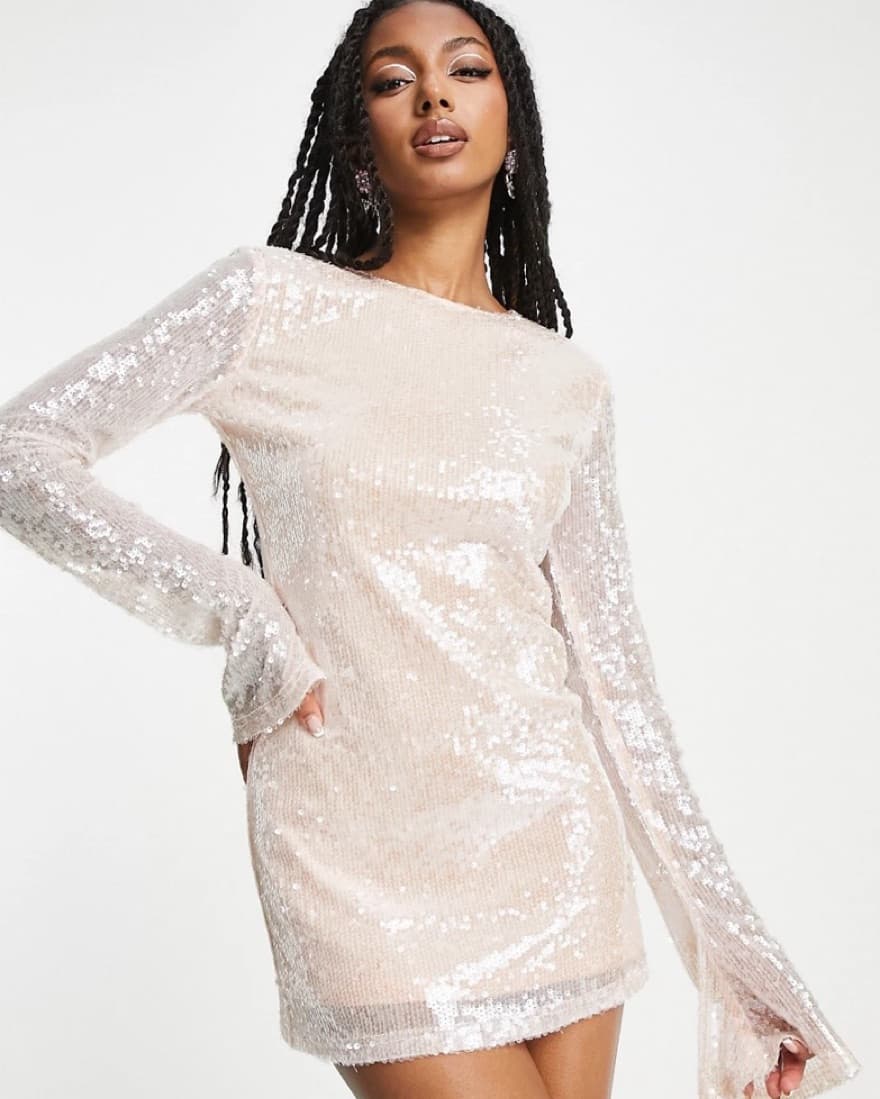 KYO SEQUIN LONG SLEEVE  MINI DRESS  - Image 1