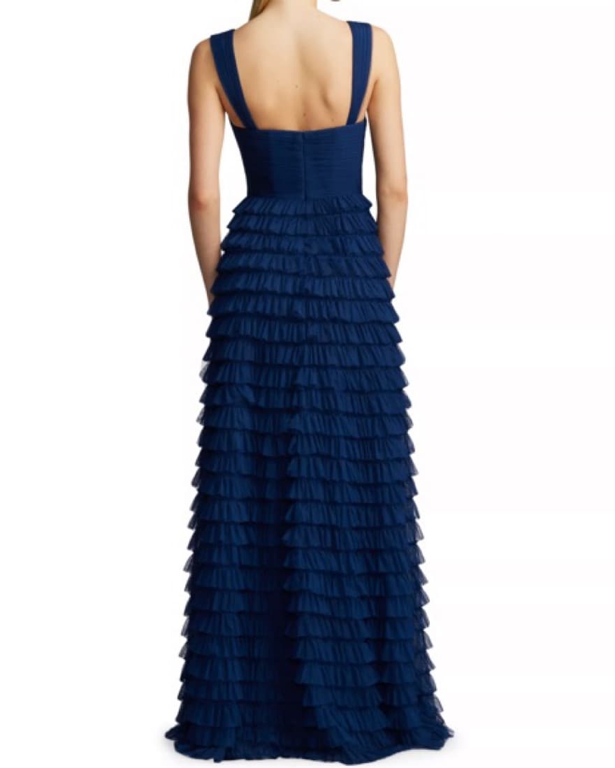 Navy Zac Posen Ruffle Dress - Image 4