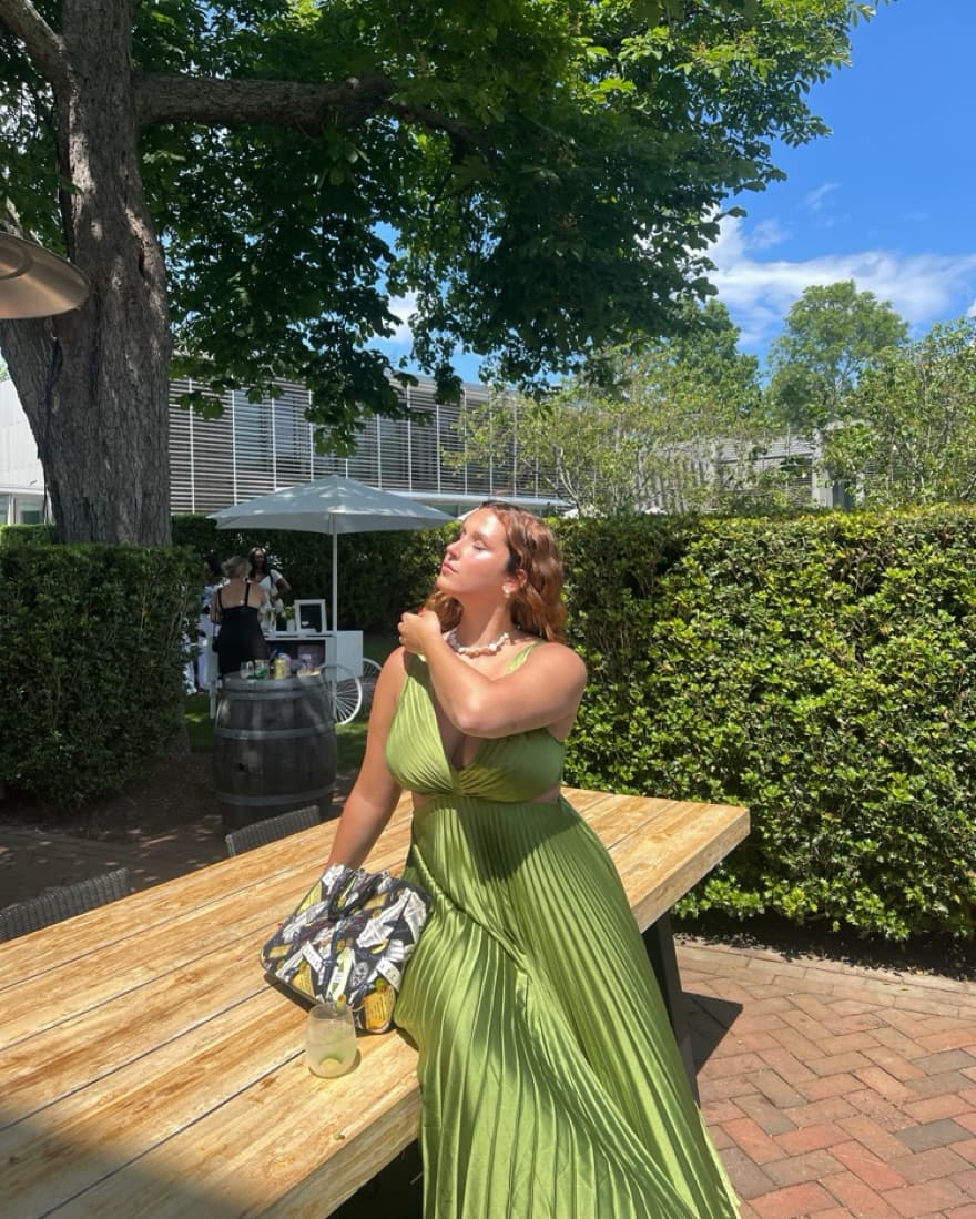 Green Cut Out Long Dress - Image 2